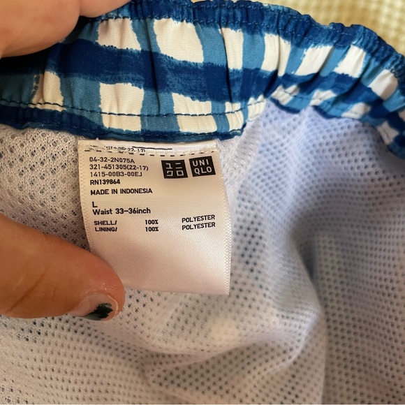 MARNI x UNIQLO Gingham Blue Shorts - Picture 3 of 4
